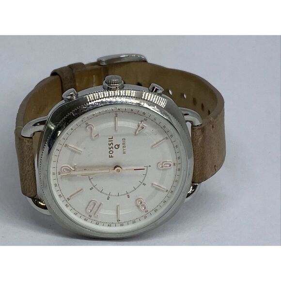 Fossil FTW1200 Women's Sand Leather Silver Analog Dial Hybrid Smartwatch XX706 - Picture 7 of 12